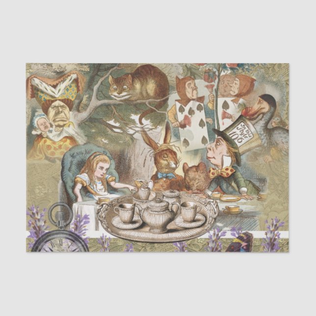 Alice in Wonderland Tea Party Guests Tissue Paper (Front)
