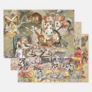 Alice in Wonderland Tea Party Guests Wrapping Paper Sheet