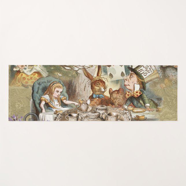 Alice in Wonderland Tea Party Guests Yoga Mat (Front (Horizontal))