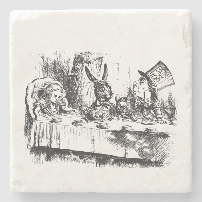 Alice in Wonderland Tea Party Stone Coaster (Front)
