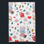 Alice in Wonderland Tea Party Theme Pattern Kitchen Towel<br><div class="desc">Cute Alice in Wonderland themed kitchen towel perfect for afternoon tea.</div>