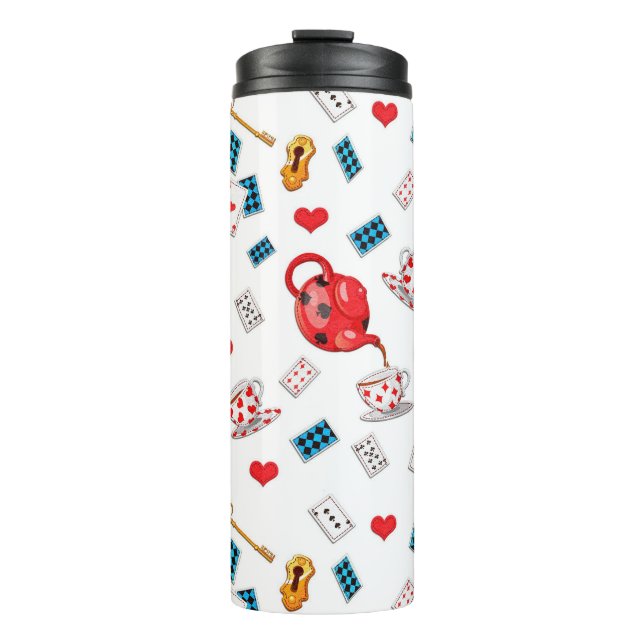 Alice in Wonderland Tea Party Theme Pattern Thermal Tumbler (Front)
