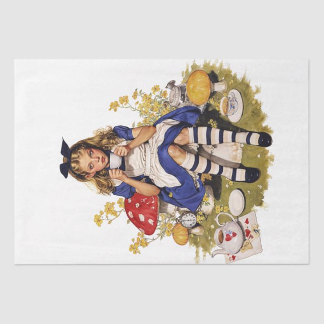 Alice in Wonderland tea time Tissue Paper (Front)