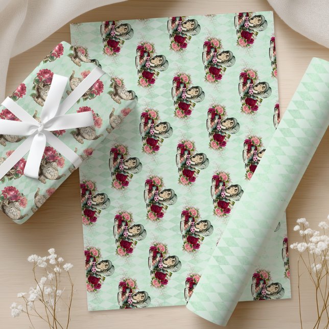 Alice In Wonderland Tea Time Wrapping Paper Sheets (Creator Uploaded)