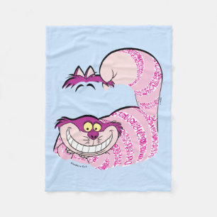 Alice In Wonderland   The Cheshire Cat in Text Fleece Blanket
