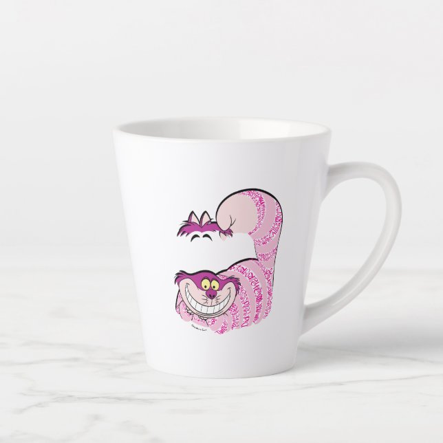 Alice In Wonderland | The Cheshire Cat in Text Latte Mug (Right)