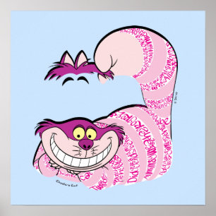 Alice In Wonderland   The Cheshire Cat in Text Poster