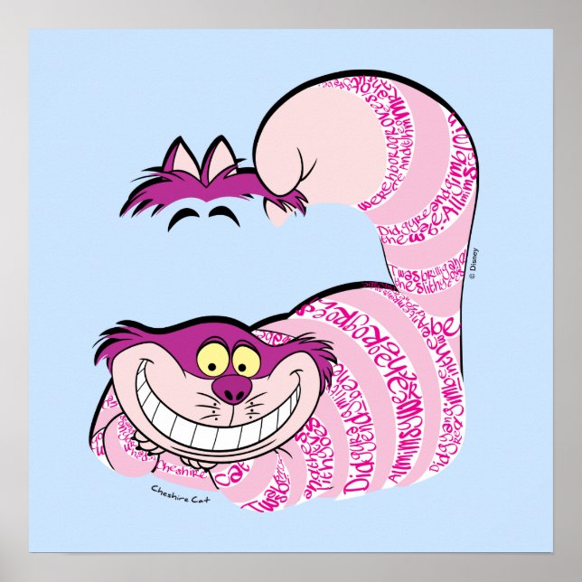 Alice In Wonderland | The Cheshire Cat in Text Poster (Front)