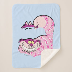 Alice In Wonderland   The Cheshire Cat in Text Sherpa Blanket