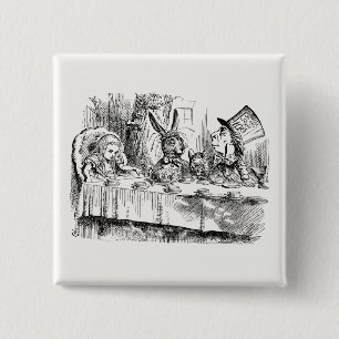 Alice in Wonderland - The Mad Hatter’s Tea Party 2 Inch Square Button