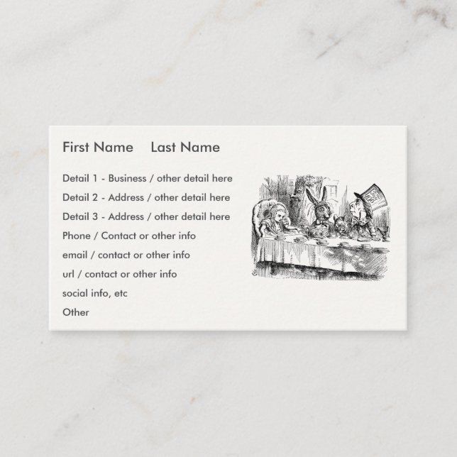 Alice in Wonderland - The Mad Hatter’s Tea Party Business Card (Front)