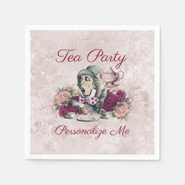 Alice in Wonderland The Mad Hatter Tea Party Napkin (Front)