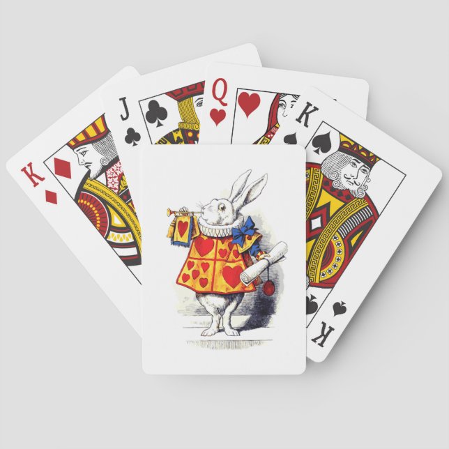 Alice in Wonderland The White Rabbit by Tenniel Playing Cards (Back)