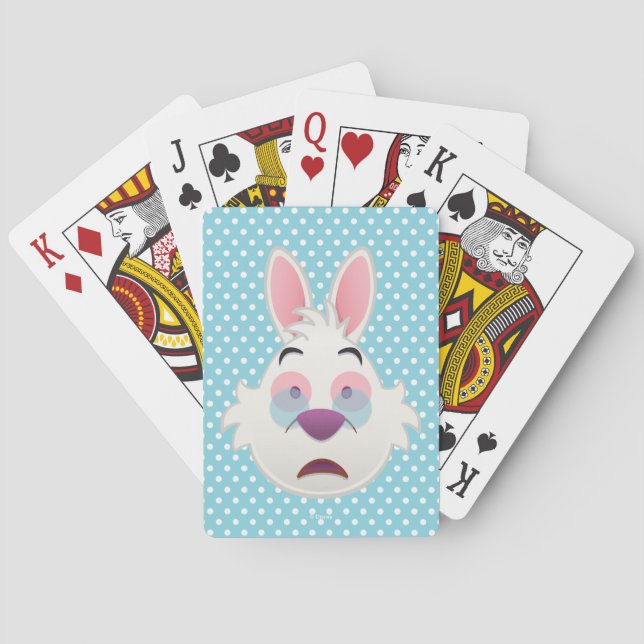 Alice In Wonderland  | The White Rabbit Emoji Playing Cards (Back)