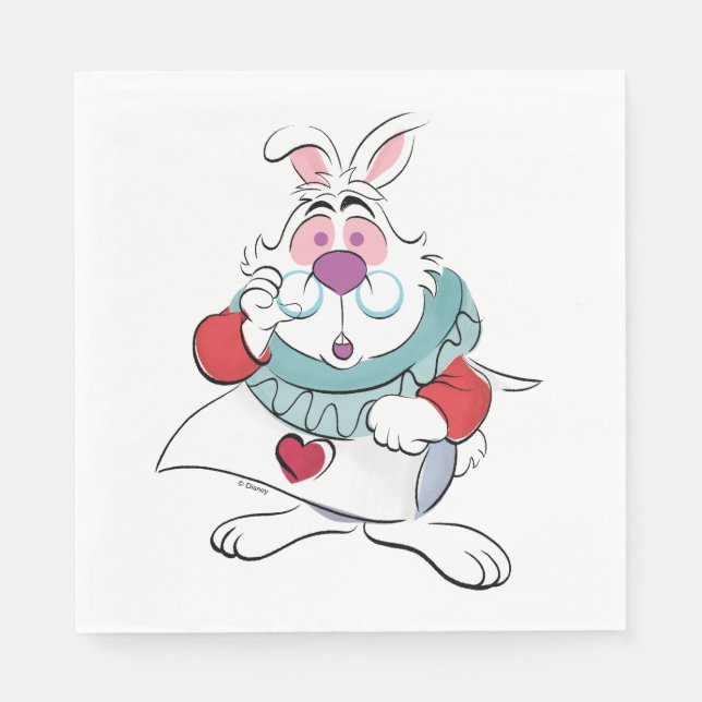 Alice In Wonderland | The White Rabbit Napkin (Front)