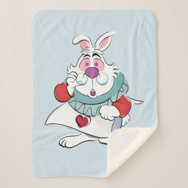 Alice In Wonderland | The White Rabbit Sherpa Blanket (Front)