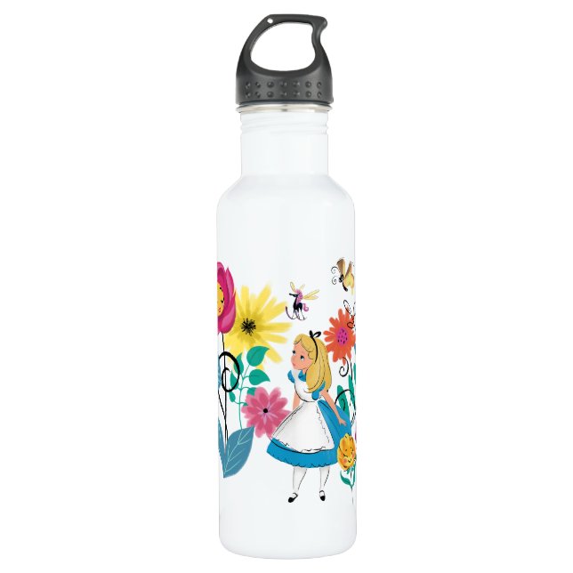 Alice in Wonderland | The Wonderland Flowers 710 Ml Water Bottle (Front)