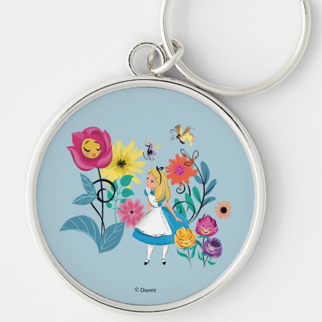 Alice in Wonderland | The Wonderland Flowers Keychain (Front)