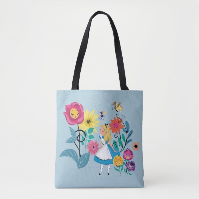 Alice in Wonderland | The Wonderland Flowers Tote Bag (Front)