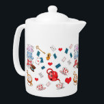 Alice in Wonderland Theme Pattern<br><div class="desc">Cute Alice in Wonderland themed teapot.</div>