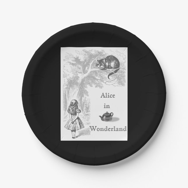 Alice in Wonderland Themed Party Paper Plates (Front)