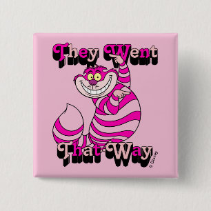 Alice In Wonderland   They Went That Way 2 Inch Square Button
