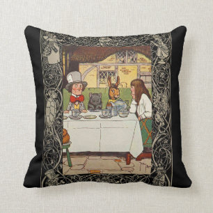 Alice In Wonderland Third Of Four Throw Pillow