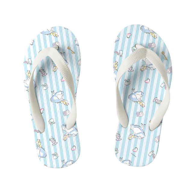 Alice in Wonderland | This Way to Wonderland Kid's Flip Flops (Footbed)