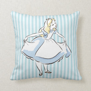 Alice in Wonderland This Way to Wonderland Throw Pillow