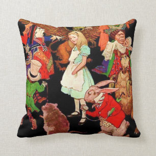 Alice in Wonderland Throw Pillow