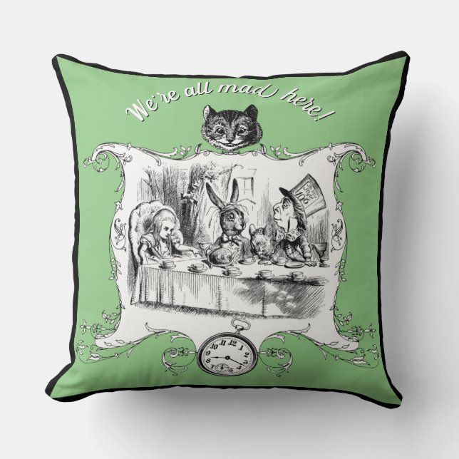 Alice in Wonderland Throw Pillow (Front)