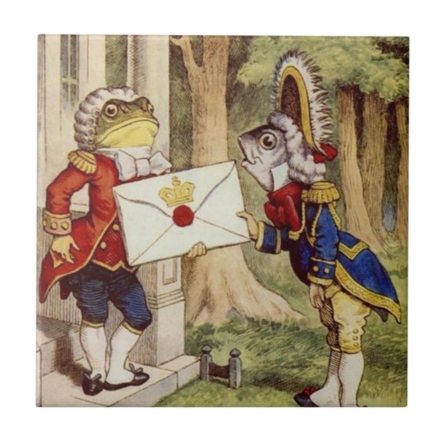 Alice in Wonderland Tile, The Footmen Tile (Front)