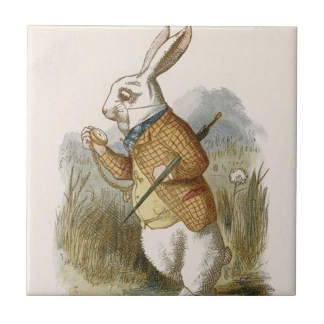 Alice in Wonderland Tile, White Rabbit Tile (Front)