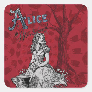 Alice in Wonderland - Tim Burton Square Sticker