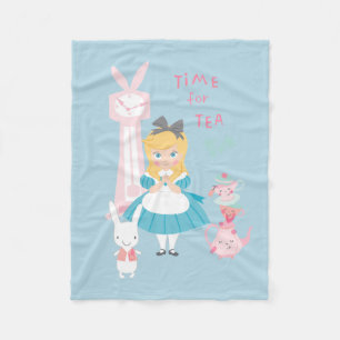 Alice In Wonderland   Time For Tea Fleece Blanket