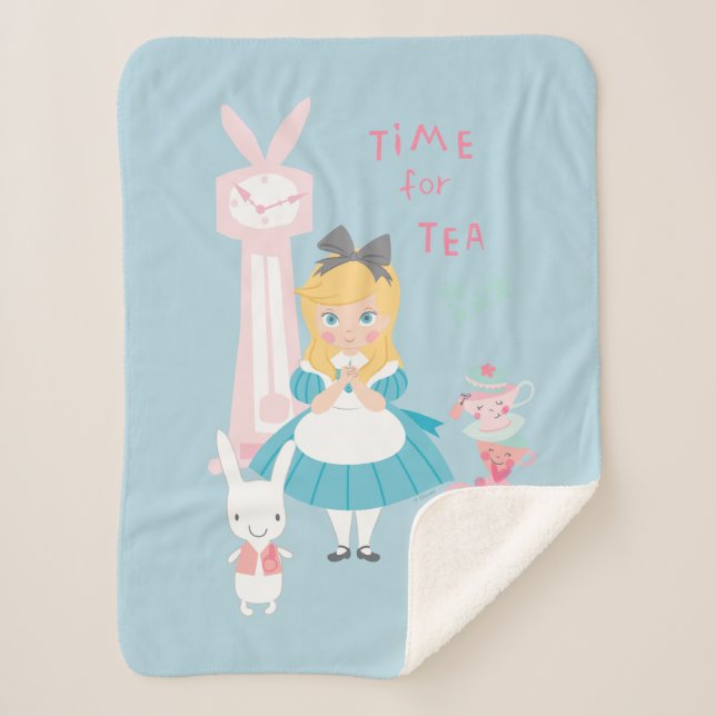 Alice In Wonderland | Time For Tea Sherpa Blanket (Front)