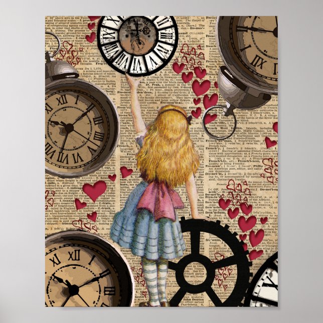Alice In Wonderland Traveling in Time Poster (Front)