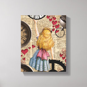 Alice In Wonderland Travelling in Time Canvas Print