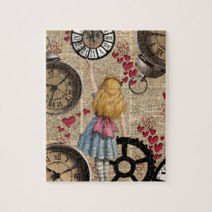 Alice In Wonderland Travelling in Time Jigsaw Puzzle