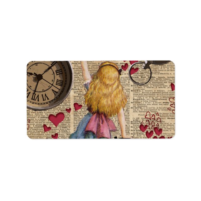 Alice In Wonderland Travelling in Time Label (Front)