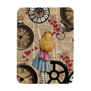 Alice In Wonderland Travelling in Time Magnet