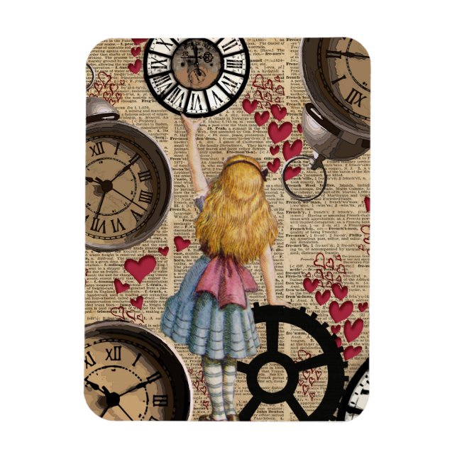 Alice In Wonderland Travelling in Time Magnet (Vertical)