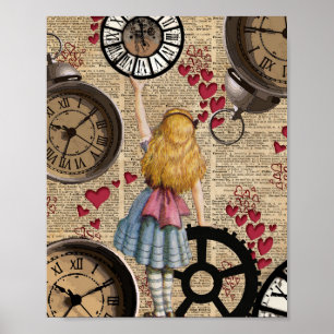 Alice In Wonderland Travelling in Time Poster