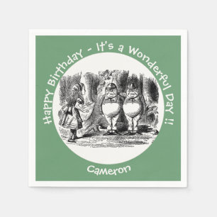 Alice in Wonderland Tweedledum & Tweedledee Party Napkin