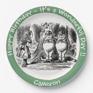 Alice in Wonderland Tweedledum & Tweedledee Party Paper Plate