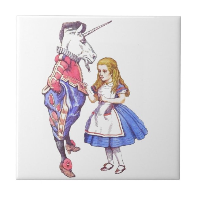 Alice in Wonderland & Unicorn Tile (Front)