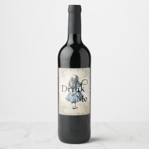 Alice in Wonderland Vine Drink Me Wine Bottle Label