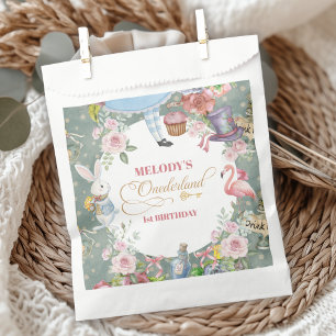 Alice in Wonderland Vintage 1st birthday Favour Bag