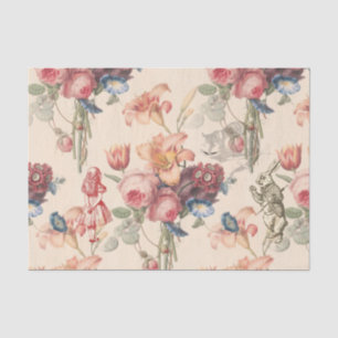 Alice in Wonderland Vintage Garden Flowers Tissue Paper