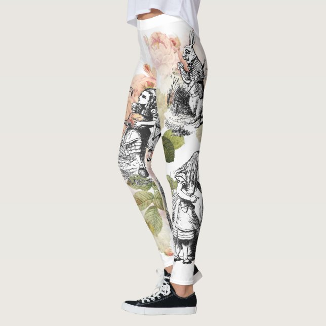 Alice in Wonderland Vintage Roses Leggings (Left)